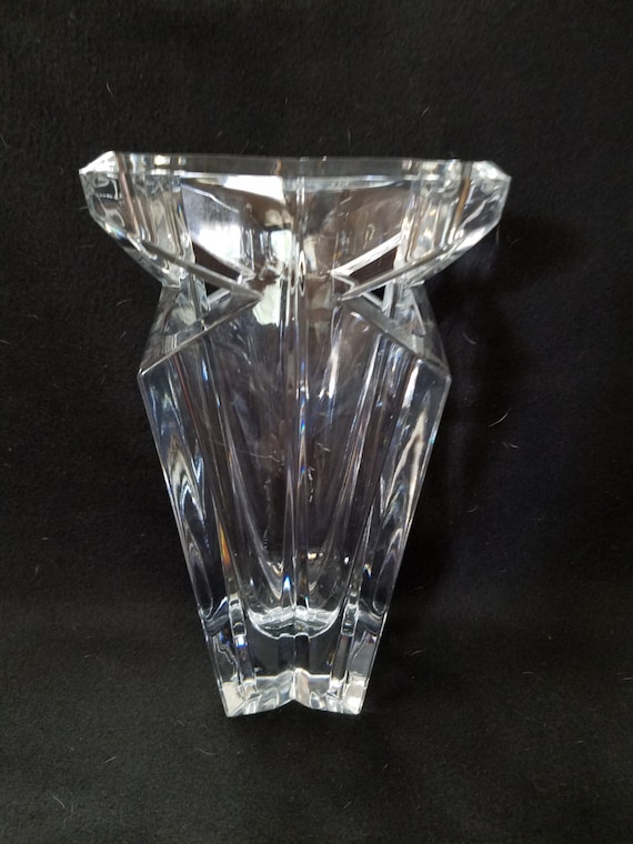 Mikasa Lead Crystal Vase Square Modern Style 891
