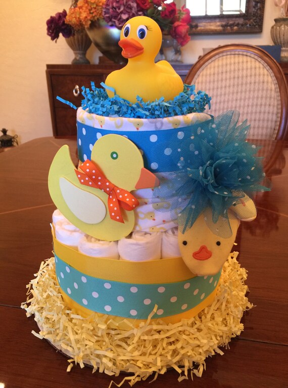 Rubber Ducky Diaper Cake Duck Diaper Cake Baby by TheSeaCottage14