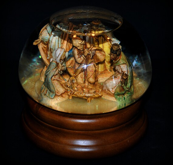 vintage musical snow globe italian fontanini figurines 1988 vintage musical snow globe italian fontanini figurines 1988