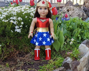 Wonder Woman Doll Outfit, Superhero Doll outfit, Wonder Woman doll clothes, Wonder Woman doll, American Girl Wonder Woman