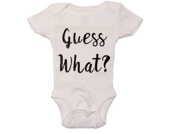 Guess What? Onesie Pregnancy Announcement // Infant Bodysuit for Baby // Miracle Birth // Gifts for Newborn // Newborn Onesie // Baby Birth
