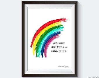 Rainbow Baby - Printable Wall Hanging - Rainbow of Hope - Inspirational Quote - Instant Download - Rainbow Baby Quotes - Rainbow Quote