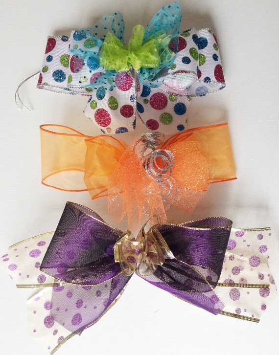 Set of 3 gift bows Wine Bottle Décor Gift wrapping by ArtofBows