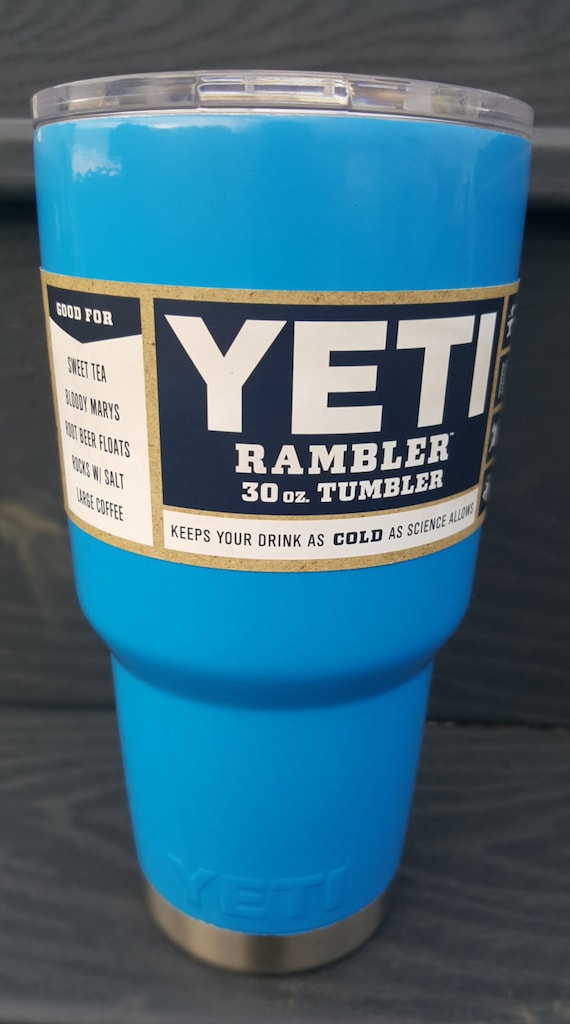 Blue Custom Powder Coated Yeti 30oz Tumbler Rambler by Metalcoat