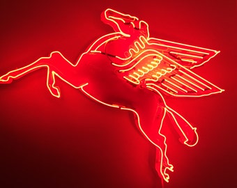 New Pegasus Flying Horse Neon Sign 42" Mobil Oil Brand New