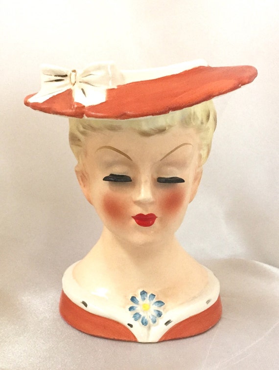 Vintage Napco Japan ceramic lady head vase