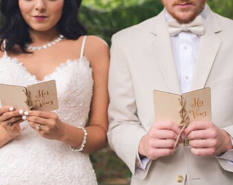 Vow Books His Vow Book Her Vow Book Rustic Wood Vow Book Set His and Her Vows Notebook Set Bridal Shower Gift Rustic Wedding