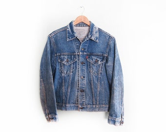 vintage levis denim / denim jacket / grunge / 1970s Levis type III denim jacket Medium