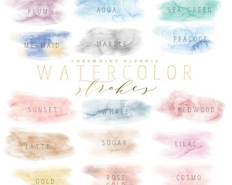 watercolor brush strokes clipart - watercolor clipart - paint clipart - ink strokes clipart - clipart - freshmint paperie