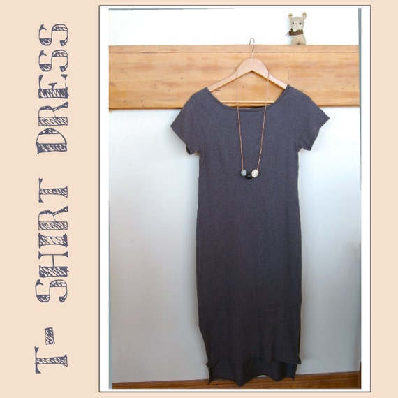 T Shirt  Dress  pdf Sewing Pattern  Easy to sew  beginners