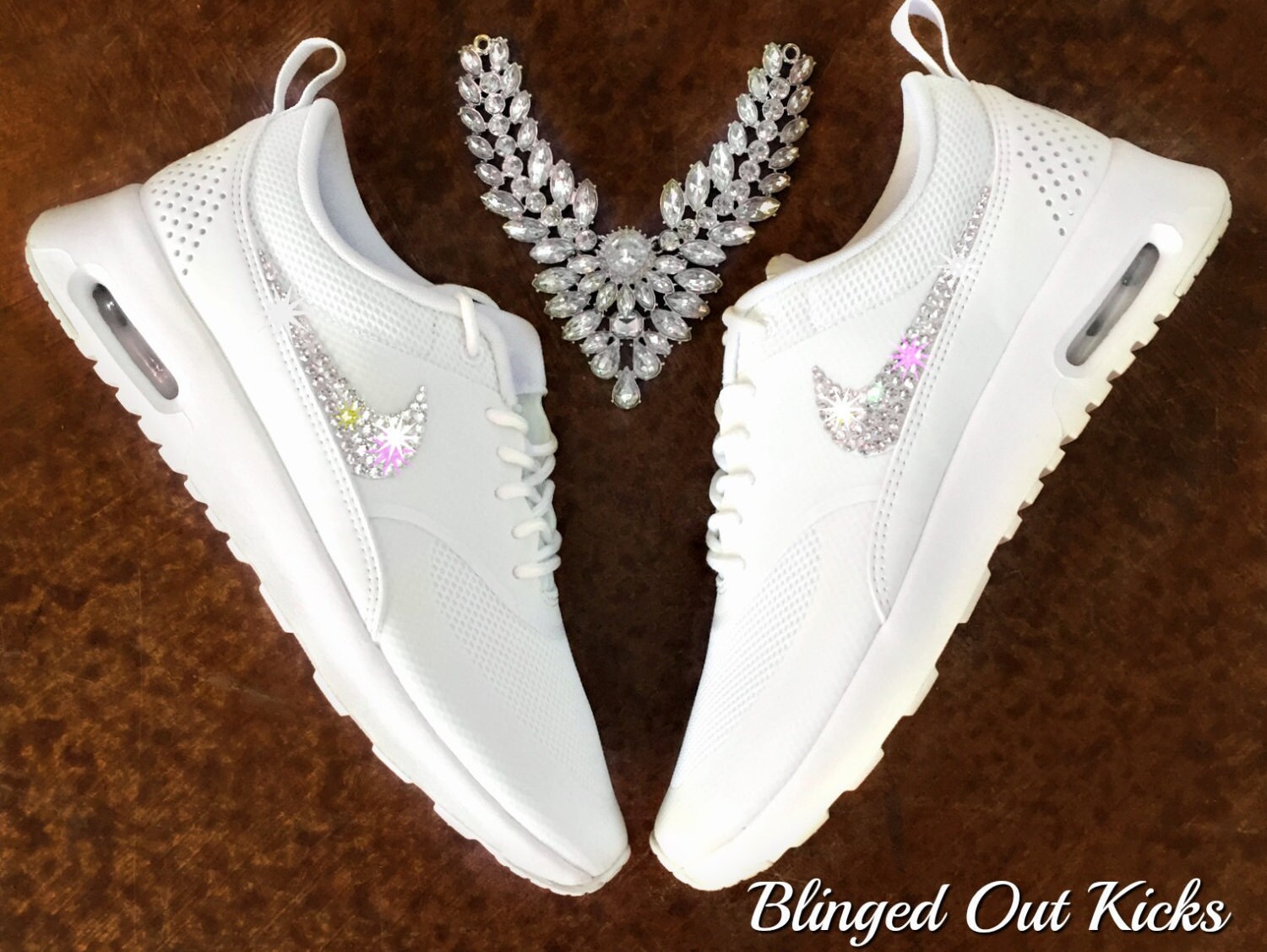 Womens Nike Air Max 90 Ultra White Custom Bling Crystal Womens Nike Air Max 90 Ultra White Custom Bling Crystal