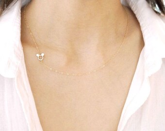 Sideways Mickey Mouse Necklace / Small Mickey Mouse Necklace