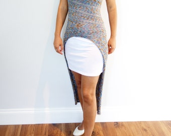 Knitting Pattern - Daenerys Long Tunic/ Asymmetrical Shorter Front Cutouts Dress, Games of Thrones Costume