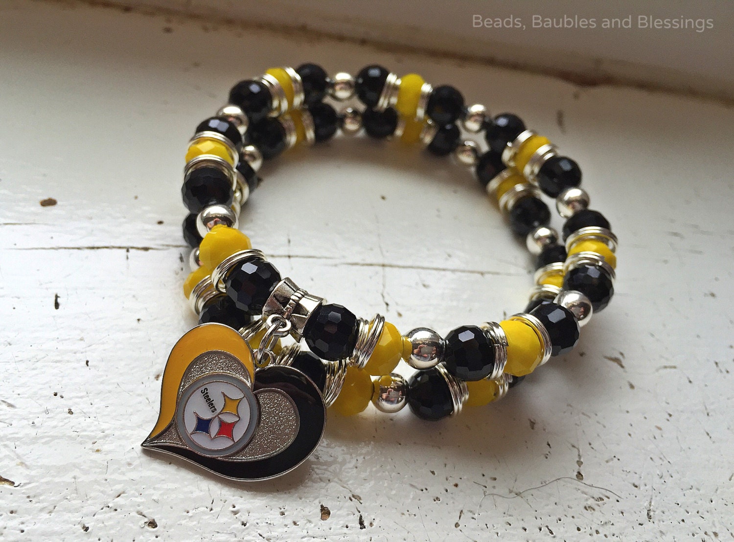 Pittsburgh Steelers Inspired Bracelet Pittsburgh Charm