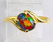 SHOP SPECIAL:Opal Engagement Ring Wedding set.With Optional Stackable Wedding Band.Top Gem Grade Australian Opal Triplet or Solid White Opal