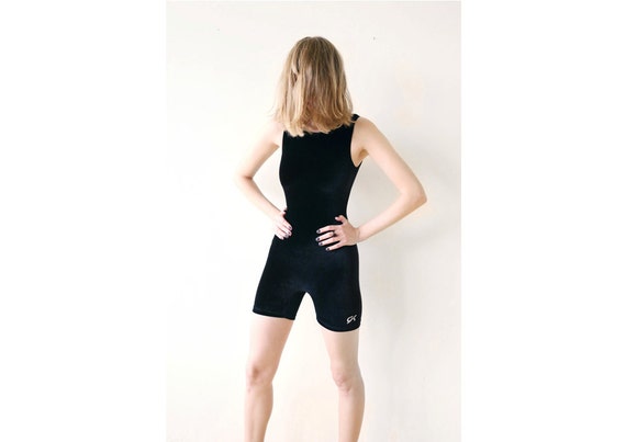 Schwarzes Velvet Leotard Vetter Itt samt Body 90er Jahre