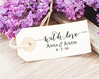With Love Stamp - Personalized Wedding Stamp - Wedding Favor Tag Stamp - With Love Wedding Stamp - Wedding Gift Tag - Wedding Thank You Tag