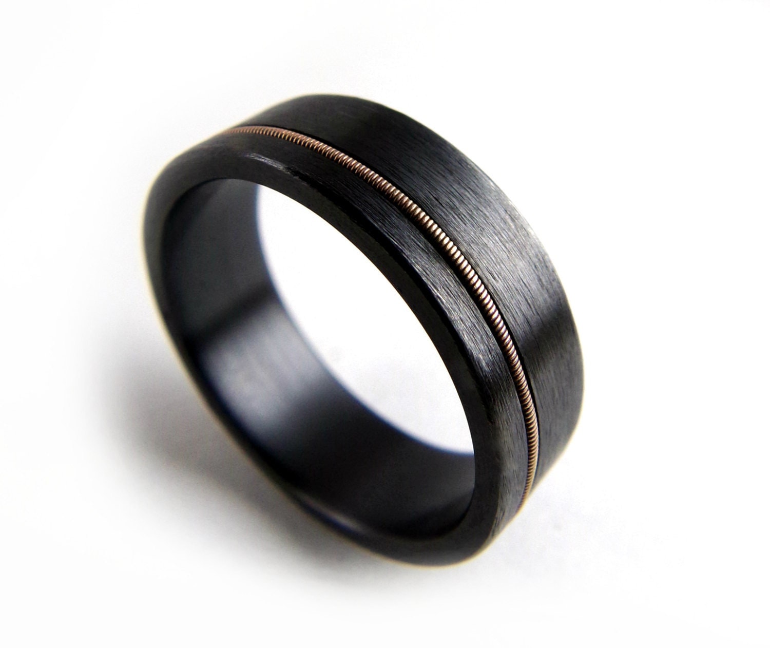 wedding zirconium ring Metal Zirconium Black Ring Black Ring Guitar String Ring