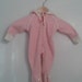 Vintage 1950's Babies' Pindyck Sno-Bunny Fuzzy Pink Sleeper Footies Pajamas Hood White Poms Sz 0 - 9 Mo Adorable Christmas Story