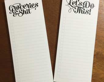 Notepad, Groceries & Sh*t, 50-page magnetic to do list