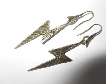 Bronze Lightening Bolt earrings