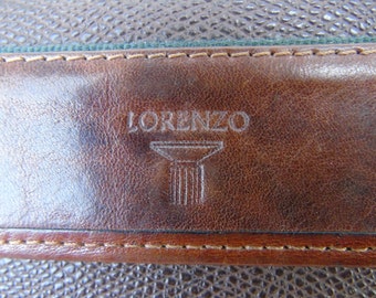 Vintage brown leather, Lorenzo, wallet/card holder, with co-ordinating leather bindings. No sign of wear.