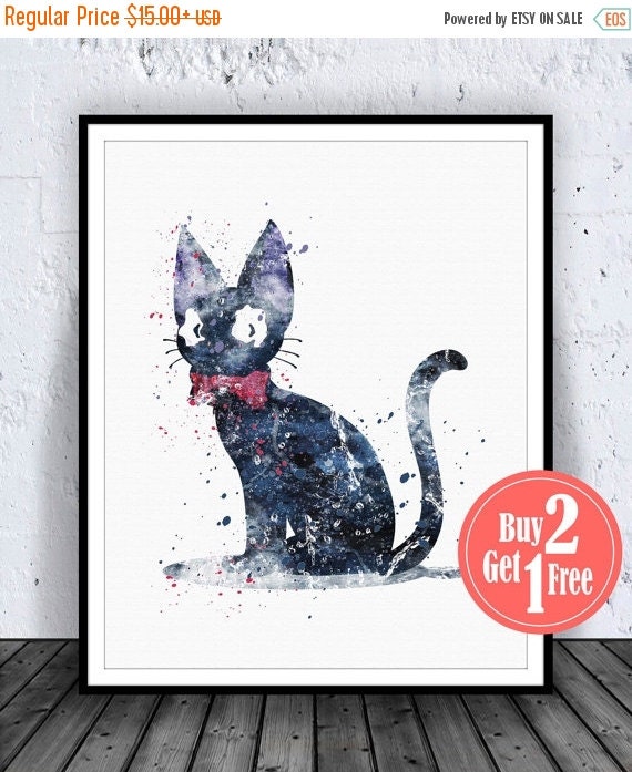BIG SALE JiJi Print JiJi Cat Print JiJi Poster Kiki's by CarmaZoe