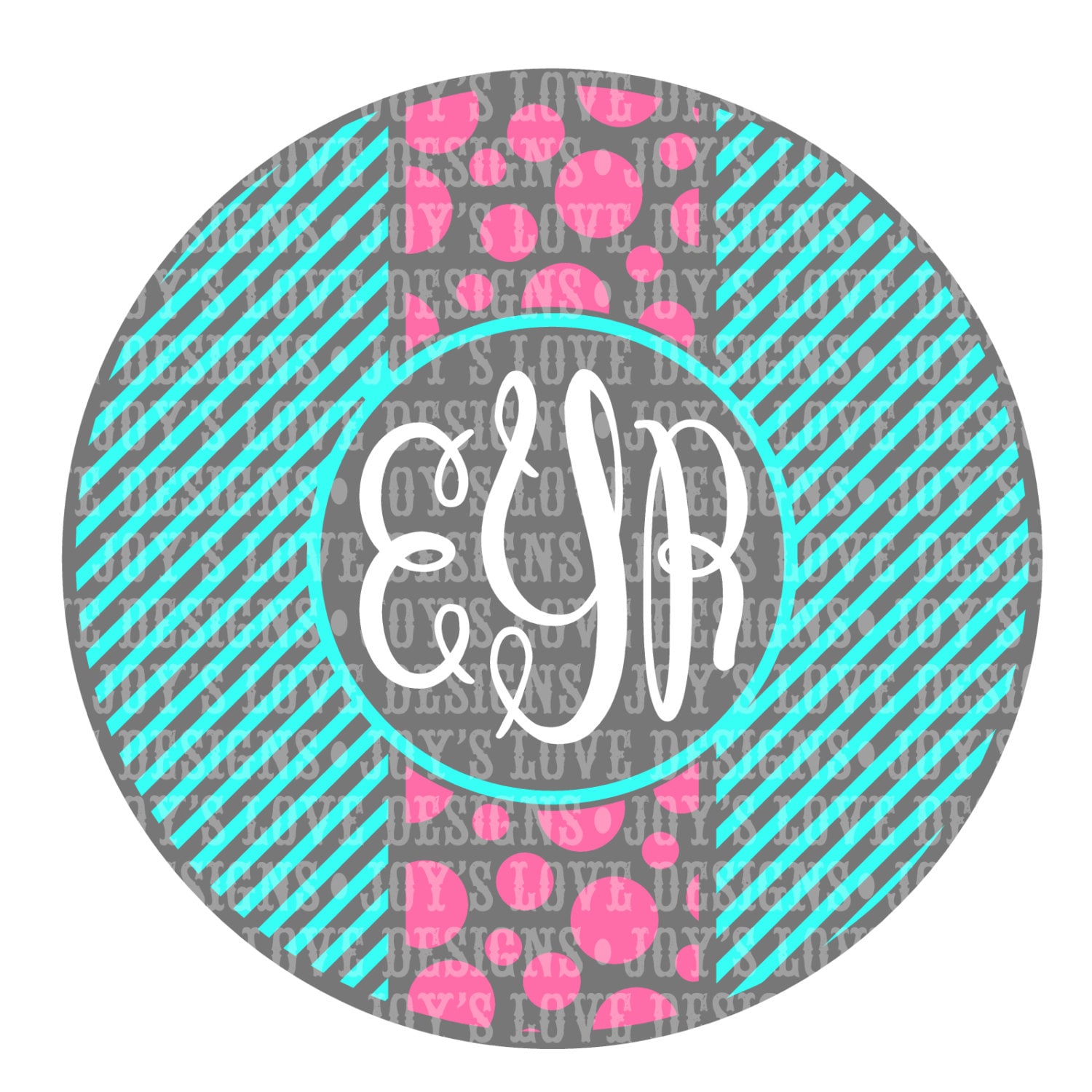 Download Diagonal Stripes and Polka Dots Monogram Frame SVG DXF & EPS