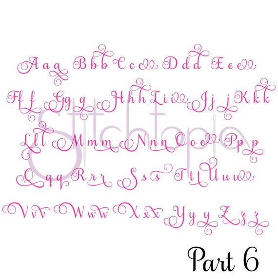 Grace 6 Embroidery Font Set 5 6 7