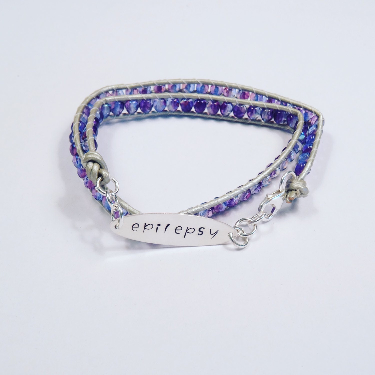 Epilepsy medical alert bracelet. Boho double by HonestExpressions