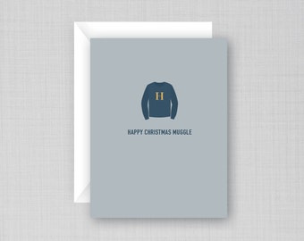 Happy Christmas Muggle Card | Harry Potter Christmas Card | Harry Potter Card | Harry Potter Fan Card