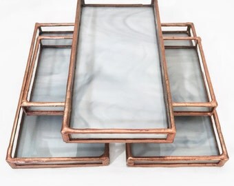 Tray Carrara White Stained Glass - Small