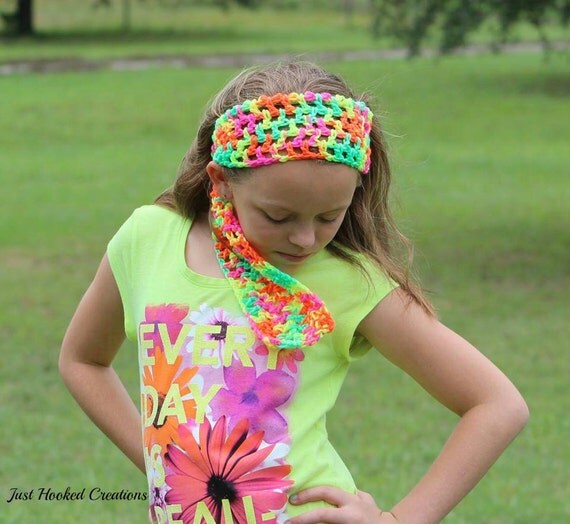 Boho Head Scarf, Hippie Head Scarf, Boho Headwrap, Boho Head Wrap, Hippie Headband, Neon Head Wrap, Neon Head Scarf, Womens Head Scarf