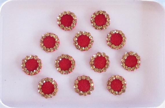 Bridal Red Bindis/Wedding Red Round Bindis/Red by Beauteshoppe