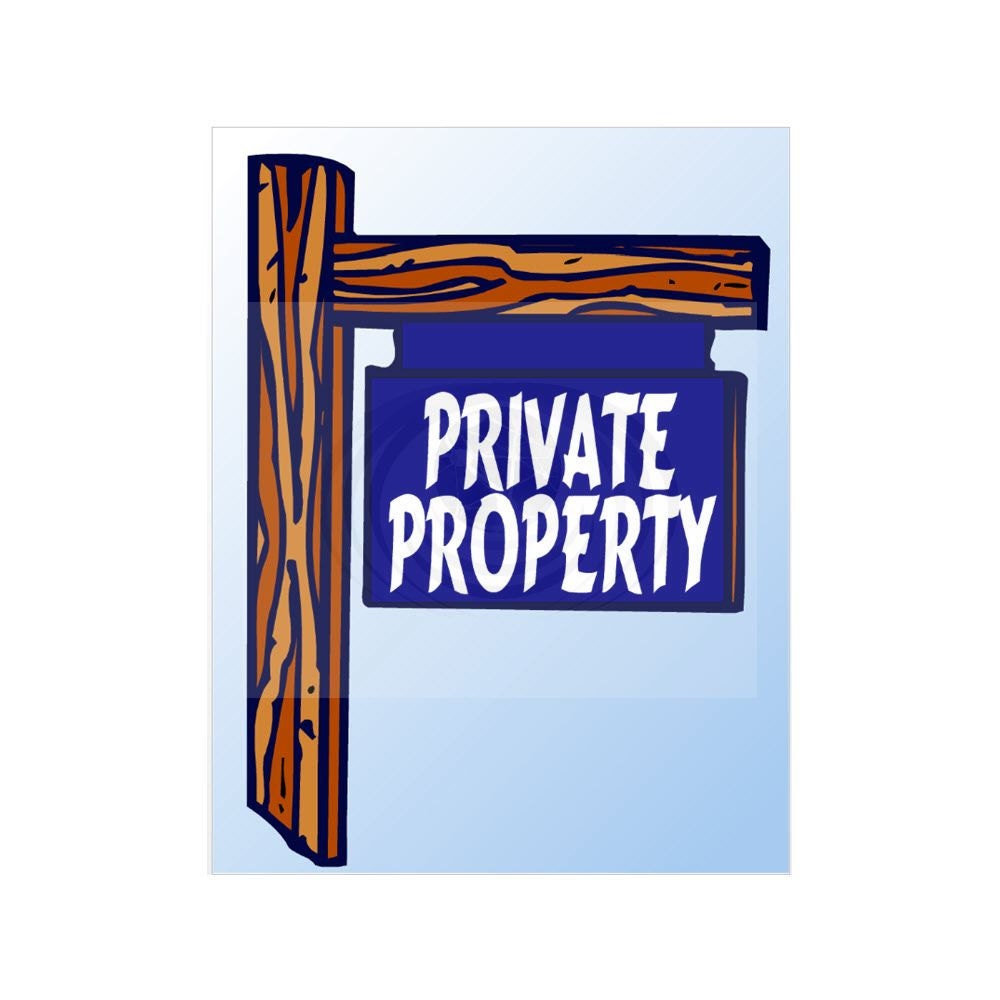 Private Property Sign Blue Printable Instant Download 8 X 10