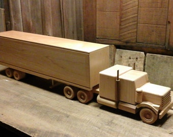 Items similar to Wooden Toy Semi Truck - Box Truck on Etsy