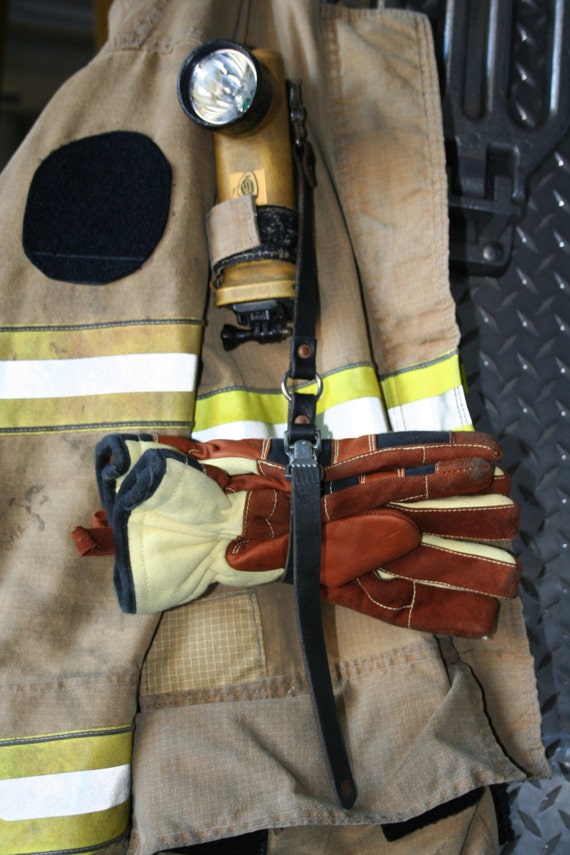 Leather Firefighter Glove Strap Long Version by 925LeatherWorks