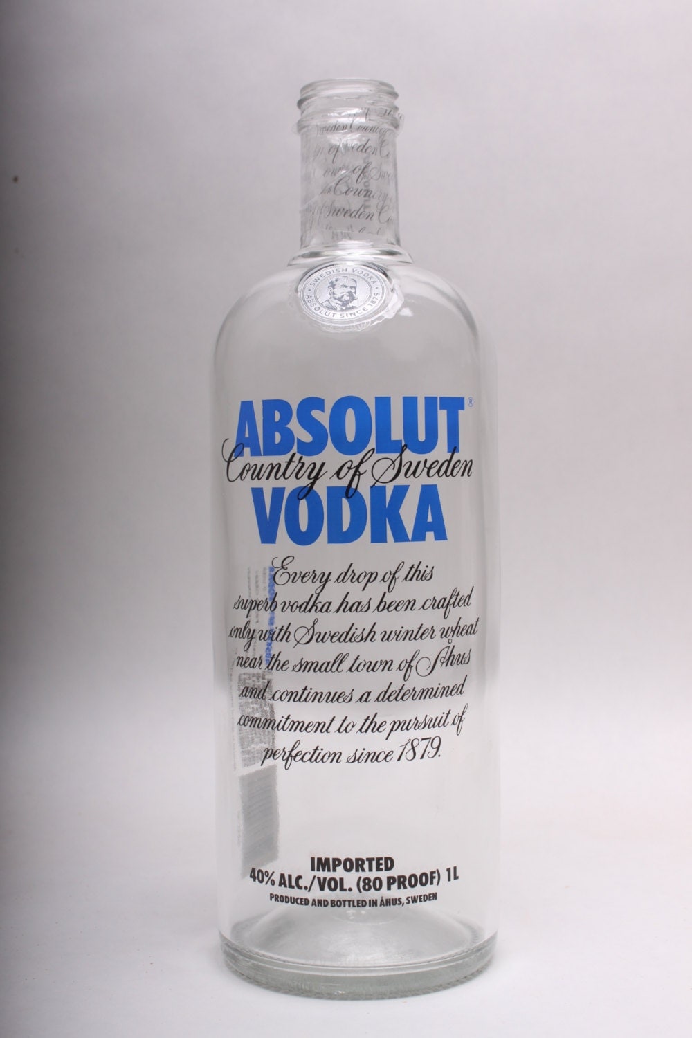 Empty Liquor Bottle Absolut Vodka 1 Litre Bottle from BDdecorative