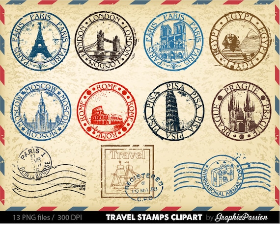 travel stamps clipart free - photo #40