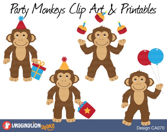 monkey clip art etsy - photo #2