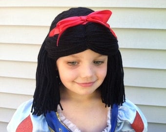 Snow White costume, Costume wig, Princess costume wig, Snow White Wig, Girls costume, Dress up clothes, Costume Hair, Kids Halloween wig