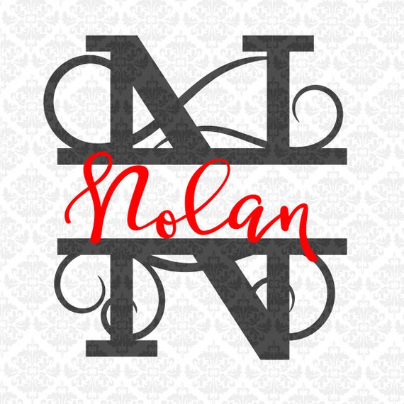 Download Split Monogram Swirly Letters Fancy Last Name Alphabet SVG DXF