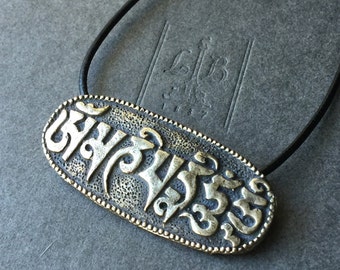 Brass Pendant Om Mani Padme Hum Pendant FB1809