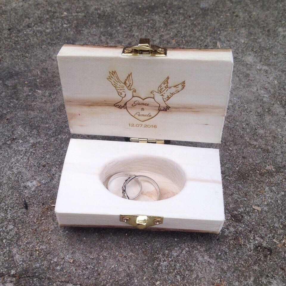 Wedding personalized ring box Wedding ring box Custom Wood