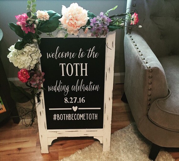 Items similar to Chalkboard Easel Wedding Chalk Board Sign