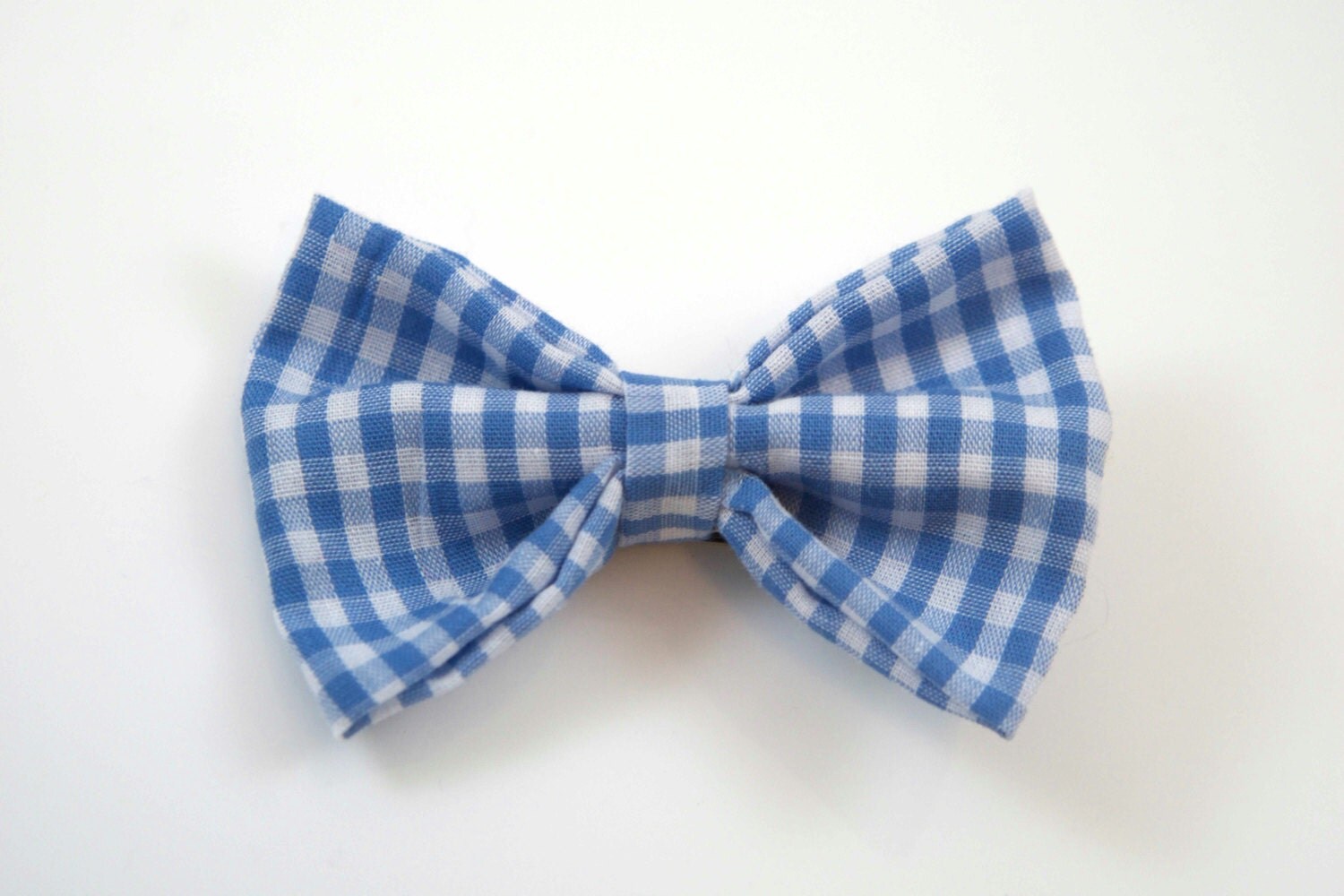 Blue Gingham Hair Bow Clips - wide 7