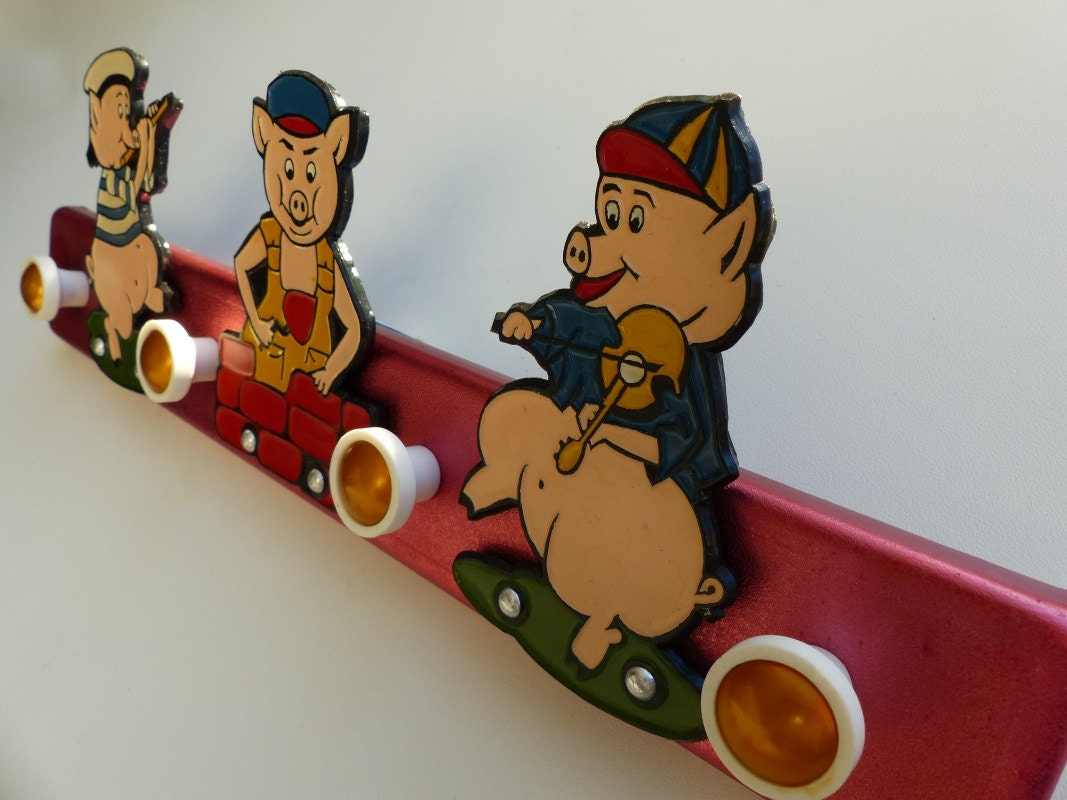 Vintage nursery clothes rack / children wall rack / Door Hangers / Baby