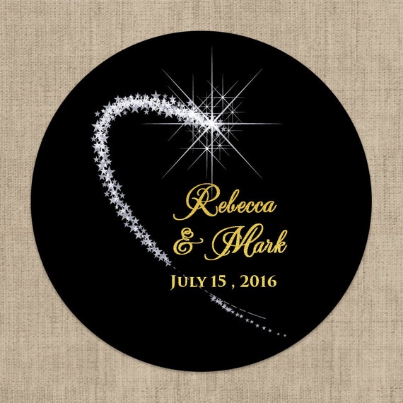 Shooting Star Stickers, Custom Shooting Star Labels - Personalized Stickers - Shooting Star Round Stickers - Stars - Color Coordinated Il_570xn