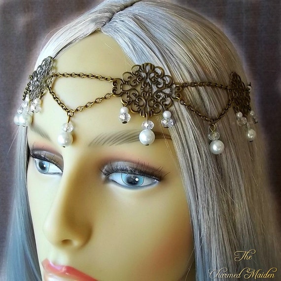 Renaissance Medieval Headpiece Wedding Circlet by TheCharmedMaiden