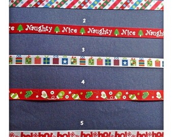 1/2 Wide Custom Made Adjustable Christmas Patterns Grosgrain Breakaway Cat Collar